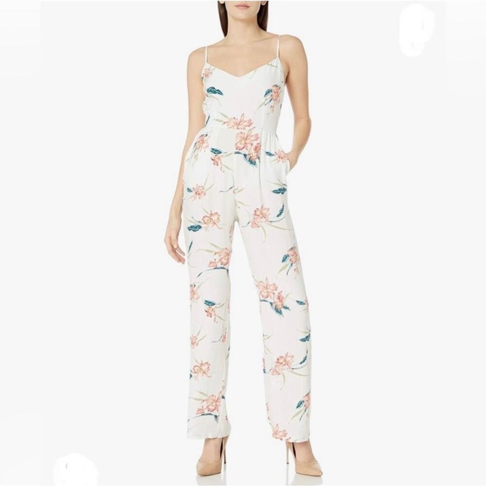 BB DAKOTA Women's Tara Floral Print Crepe Jumpsuit Summer Vacation